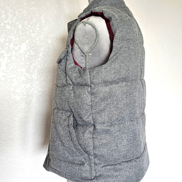 Old Navy Boys/Girls Quilted Gray Puffer Vest Flannel Look Sz L 5 Pockets… - Picture 9 of 11
